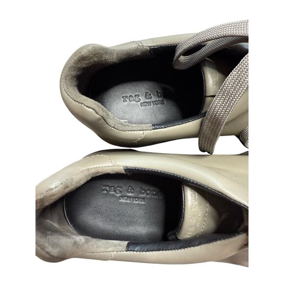 Rag & Bone Sneakers Men 44 EU 11 US RB1 Low Grey Moss Leather Casual Neutral - Picture 7 of 8